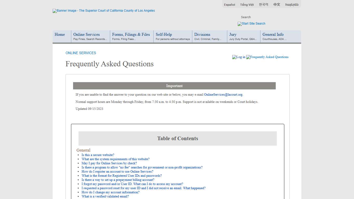 LASC-Online Services